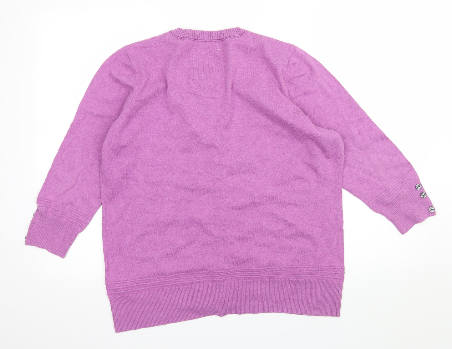 Mantaray Womens Purple  Knit Cardigan Jumper Size 20