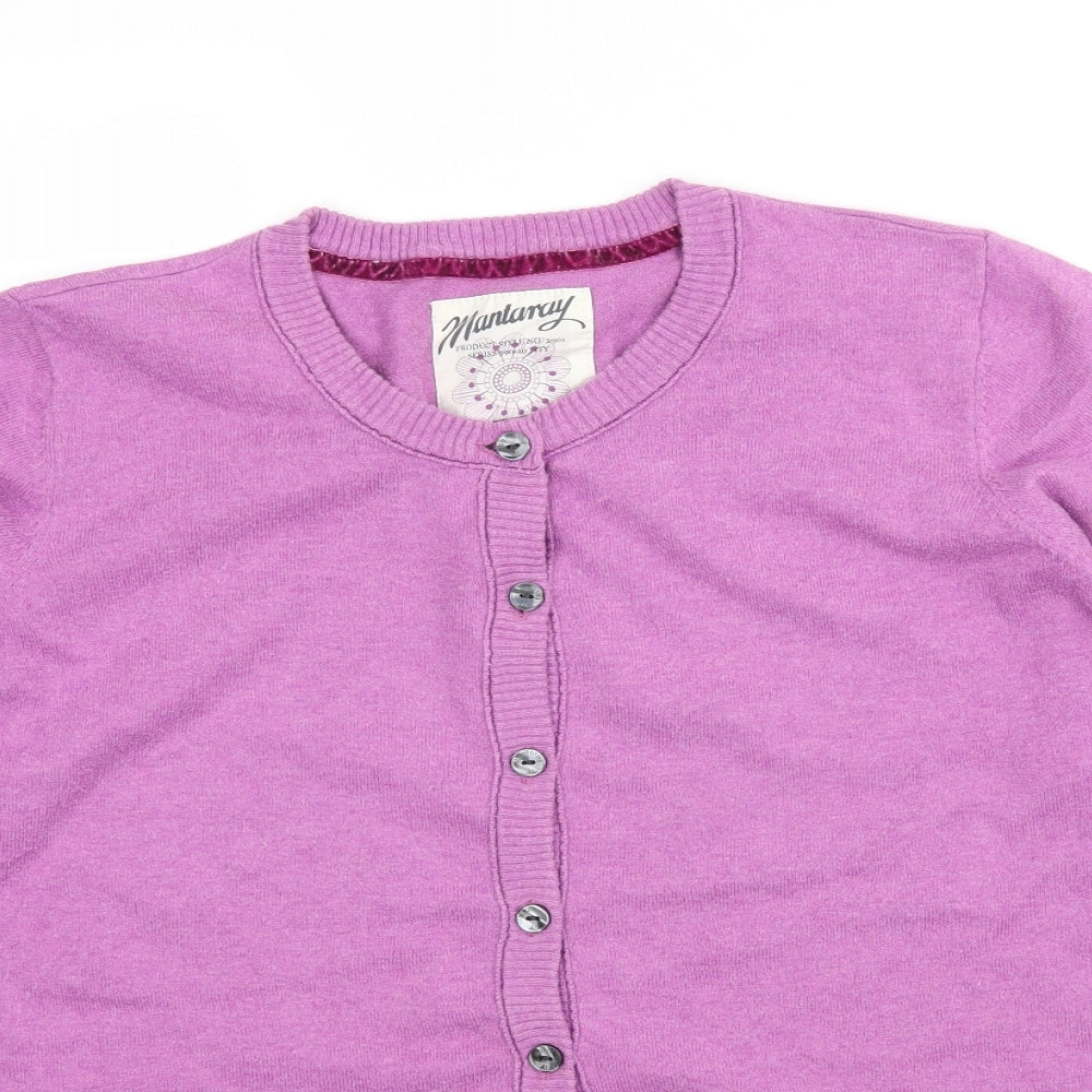 Mantaray Womens Purple  Knit Cardigan Jumper Size 20