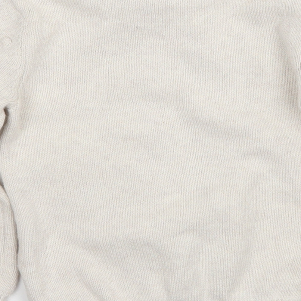 Nutmeg Girls Ivory  Knit Pullover Jumper Size 4-5 Years  - Fox