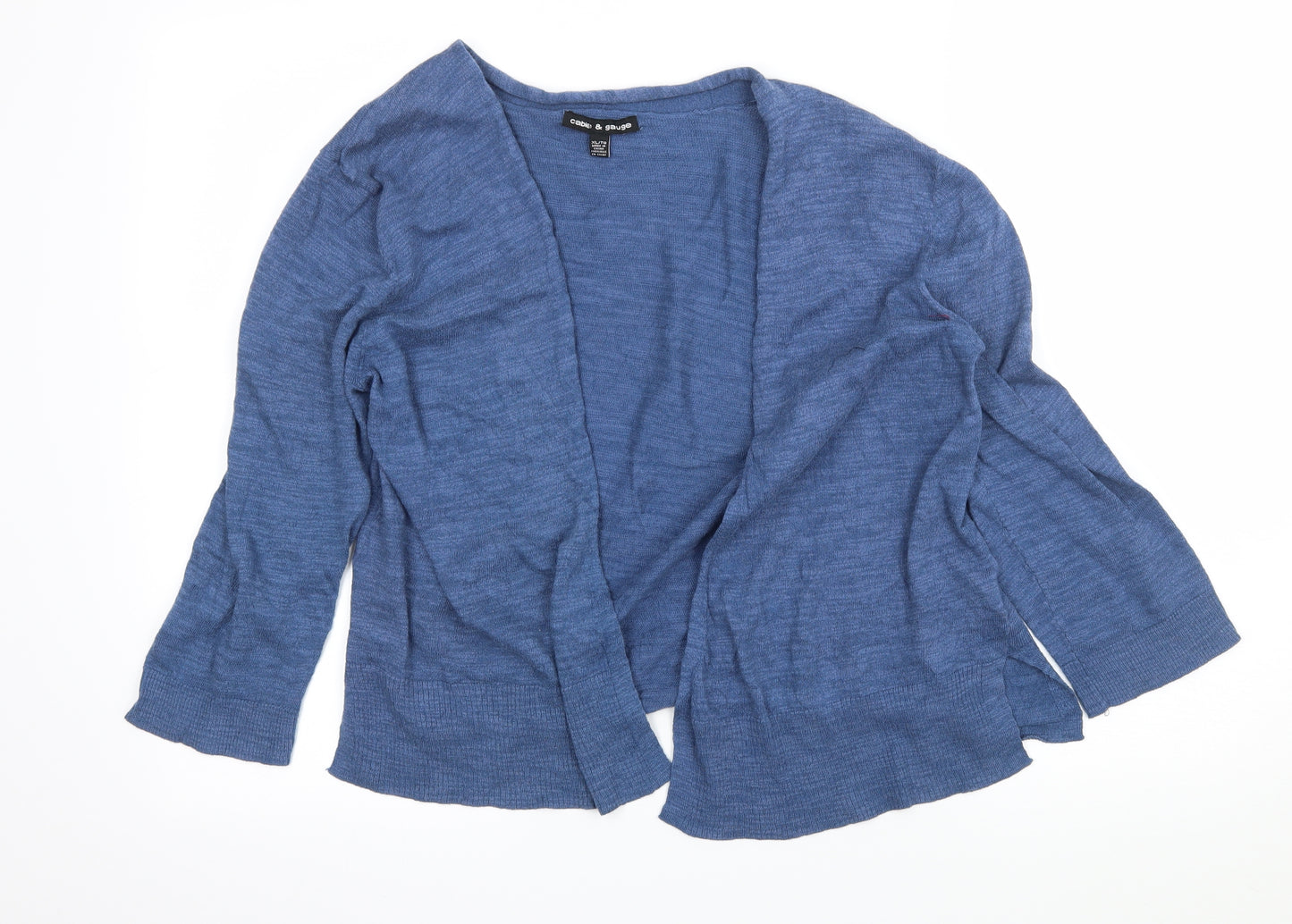 Cable & Gauge Womens Blue  Knit Cardigan Jumper Size XL