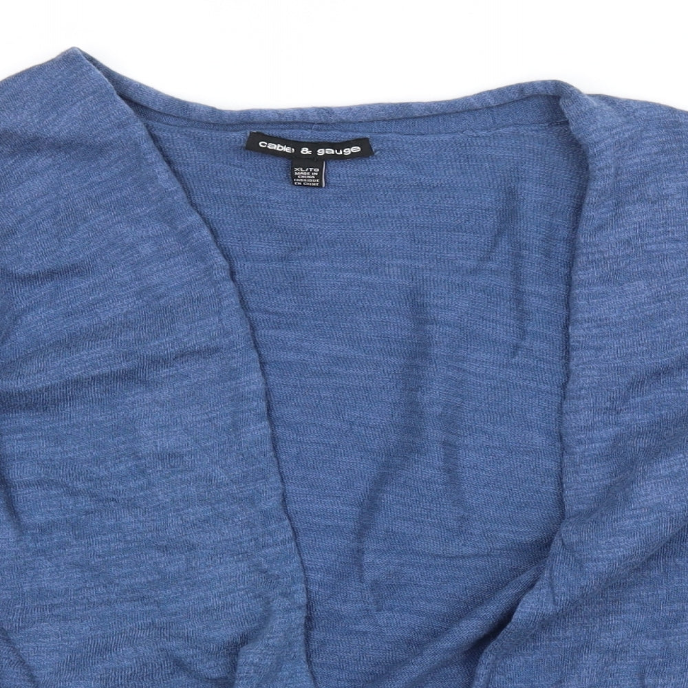 Cable & Gauge Womens Blue  Knit Cardigan Jumper Size XL