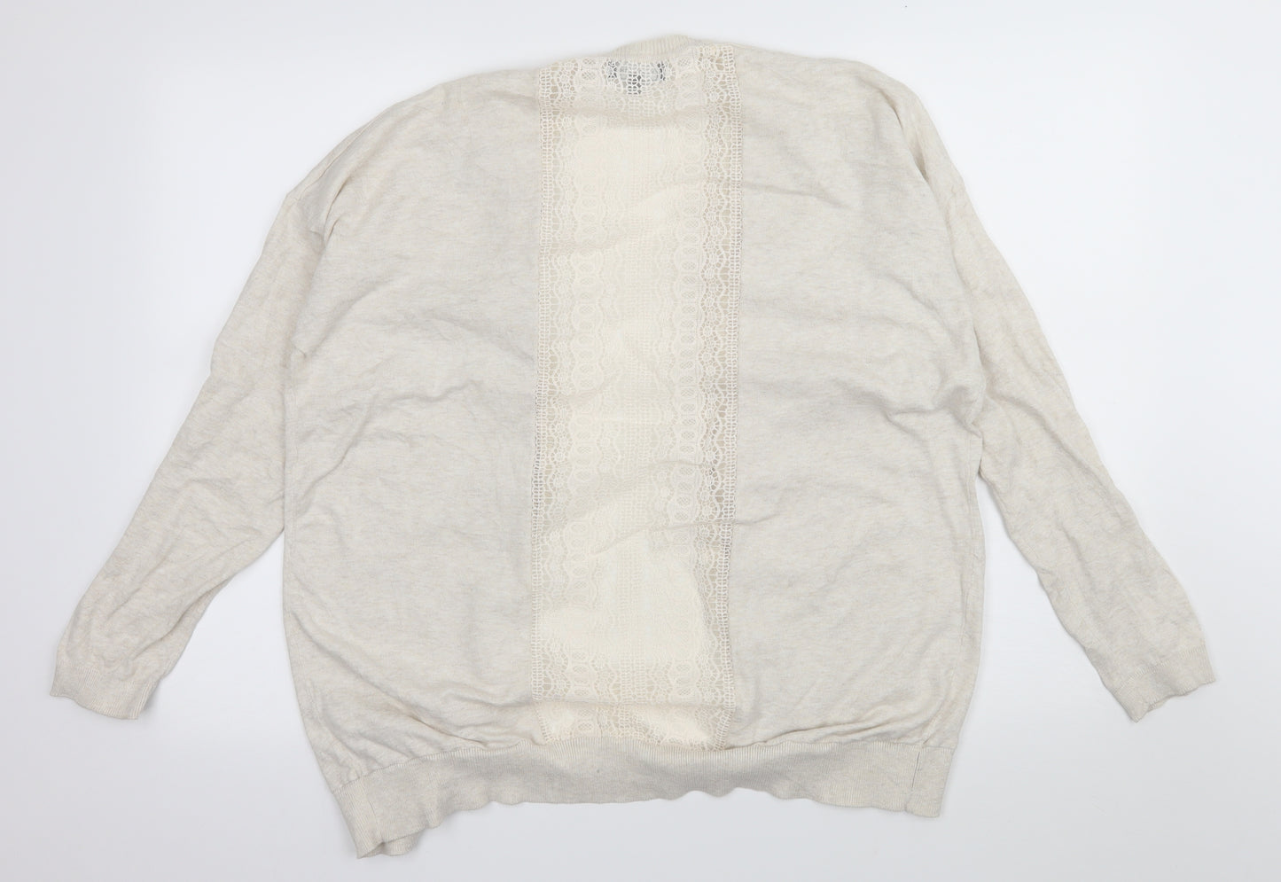 New Look Womens Ivory  Knit Cardigan Jumper Size 18  - Lace detail