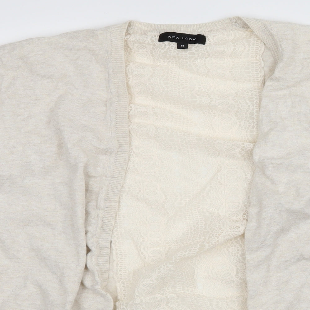New Look Womens Ivory  Knit Cardigan Jumper Size 18  - Lace detail