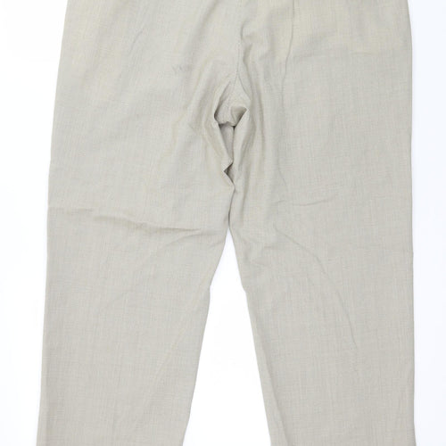 Marks and Spencer Mens Beige Check  Trousers  Size 36 in L28 in