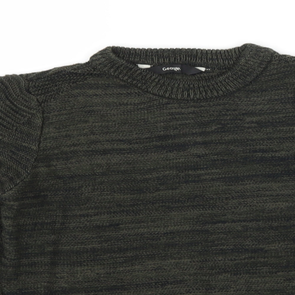 George Boys Green  Knit Pullover Jumper Size 7-8 Years