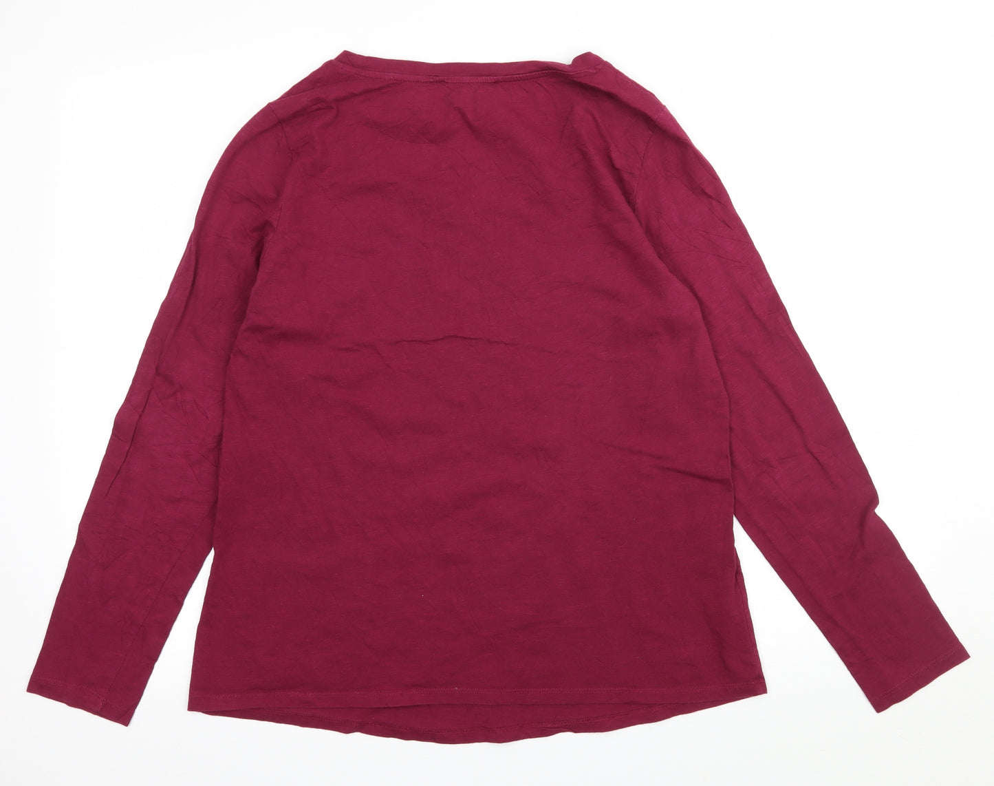 Laura Ashley Womens Purple  Jersey Basic T-Shirt Size 16