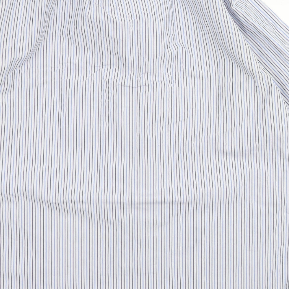 Kirkland Mens Blue Striped   Button-Up Size 17