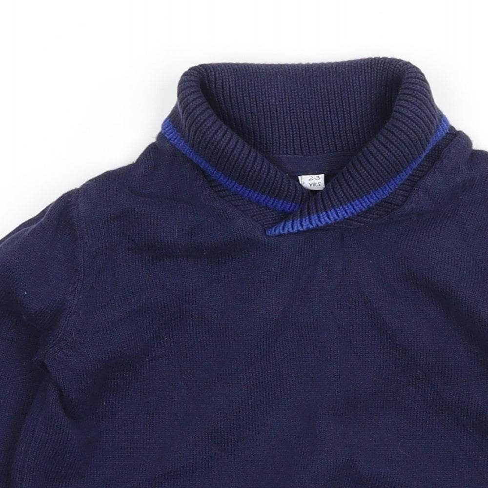 Marks and Spencer Boys Blue  Knit Pullover Jumper Size 2-3 Years