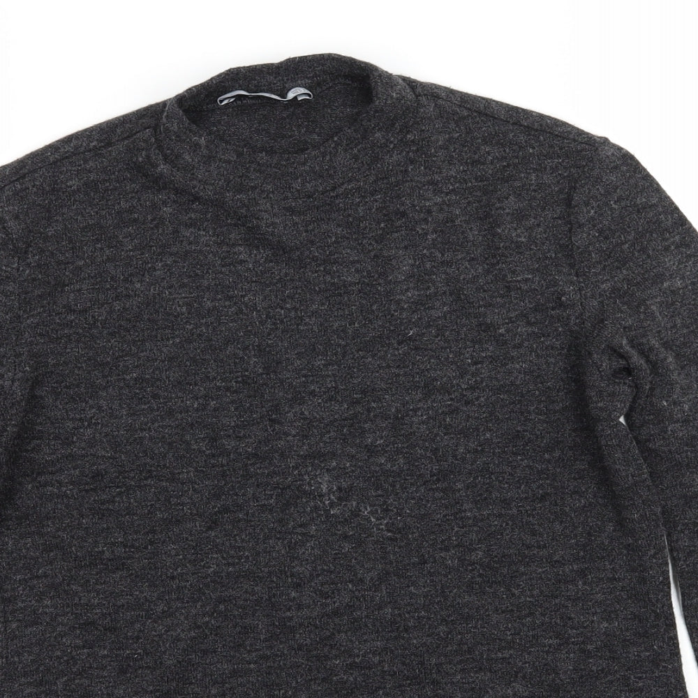 Mango Womens Grey  Knit Pullover Jumper Size S