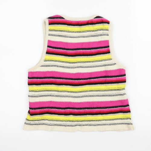 Stradivarius Womens Multicoloured Striped Knit Pullover Jumper Size S