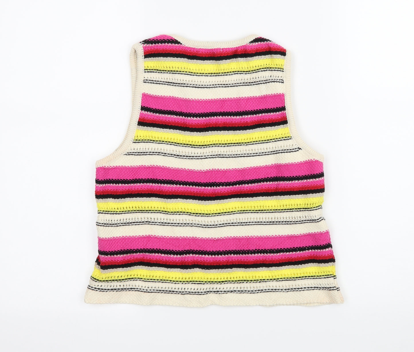 Stradivarius Womens Multicoloured Striped Knit Pullover Jumper Size S