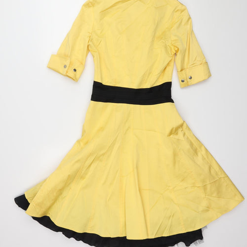 Karen Millen Womens Yellow   Fit & Flare  Size 6