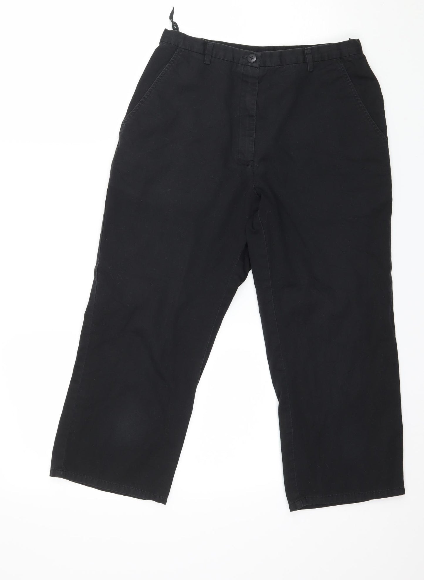 Laura Ashley Womens Black   Cropped Trousers Size 10 L20 in
