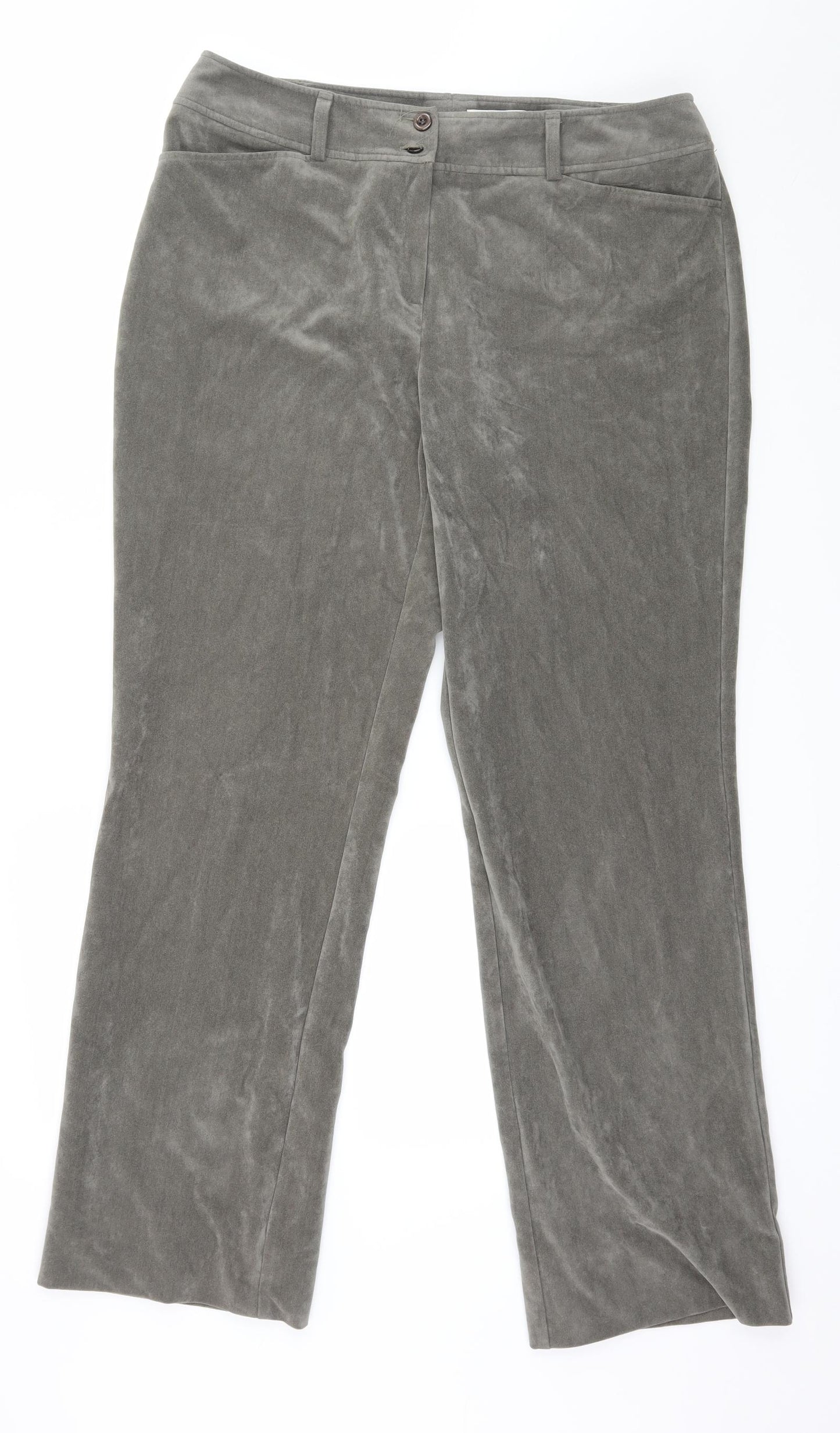 Frankenwalder Womens Green  Velour Trousers  Size 14 L31 in