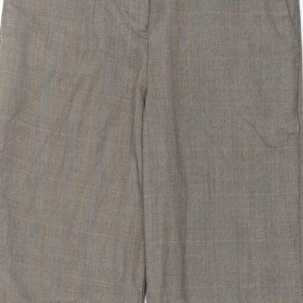 NEXT Womens Brown Check  Trousers  Size 12 L32 in