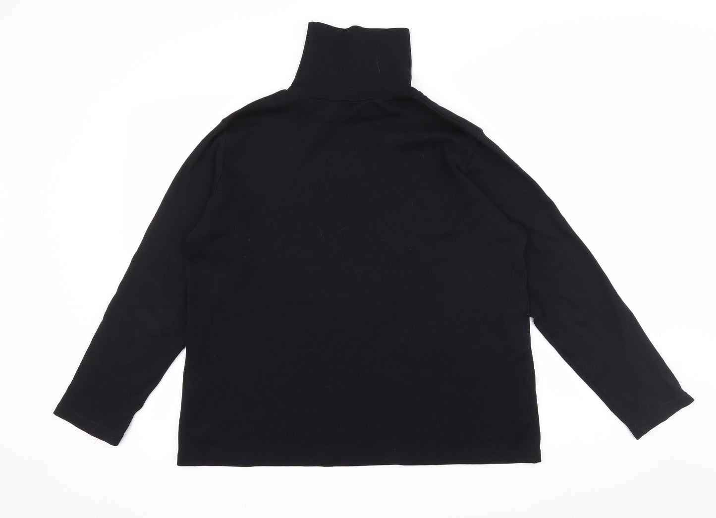 Isle Womens Black  Jersey Basic T-Shirt Size 18