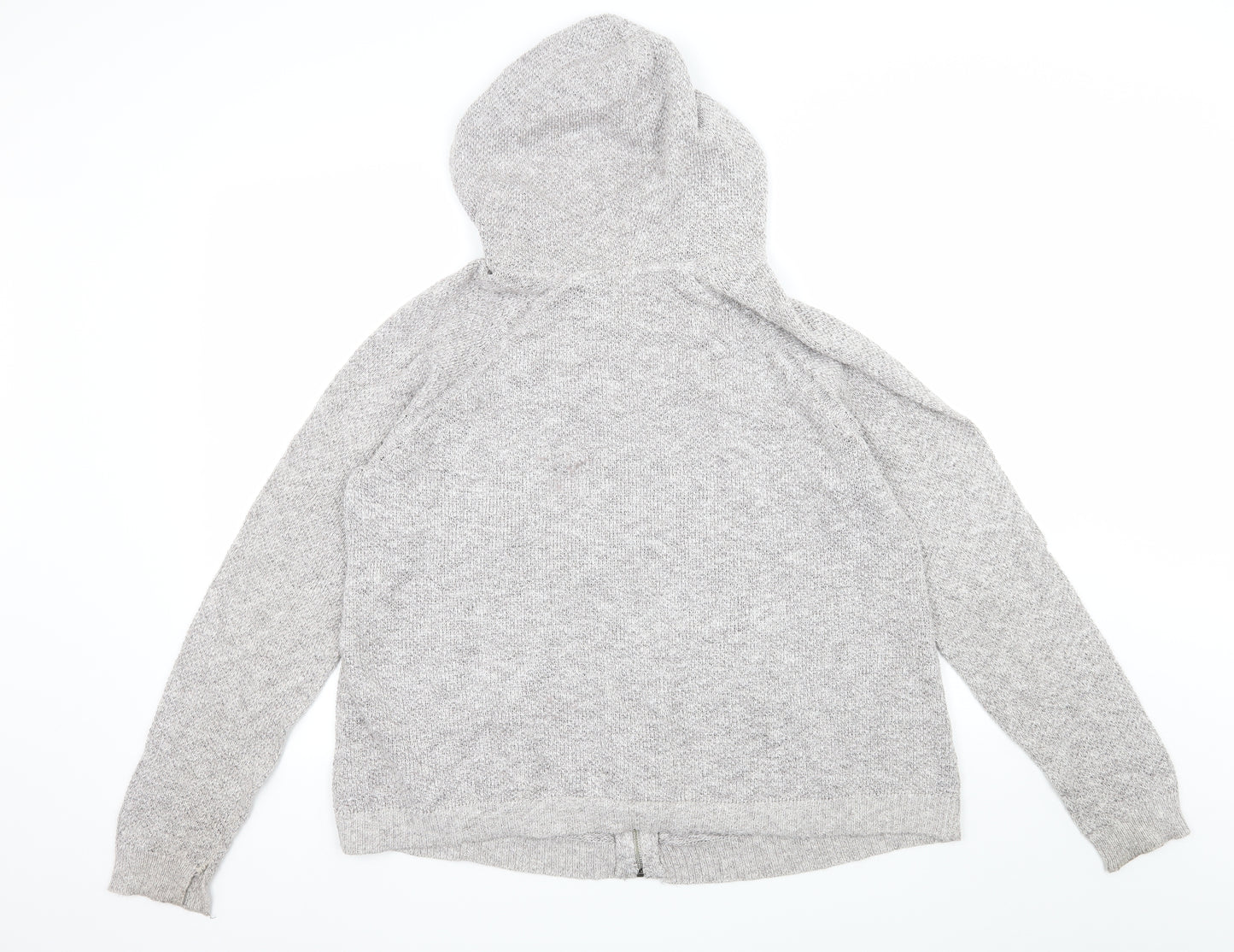 Fat Face Womens Grey  Knit Full Zip Hoodie Size 18