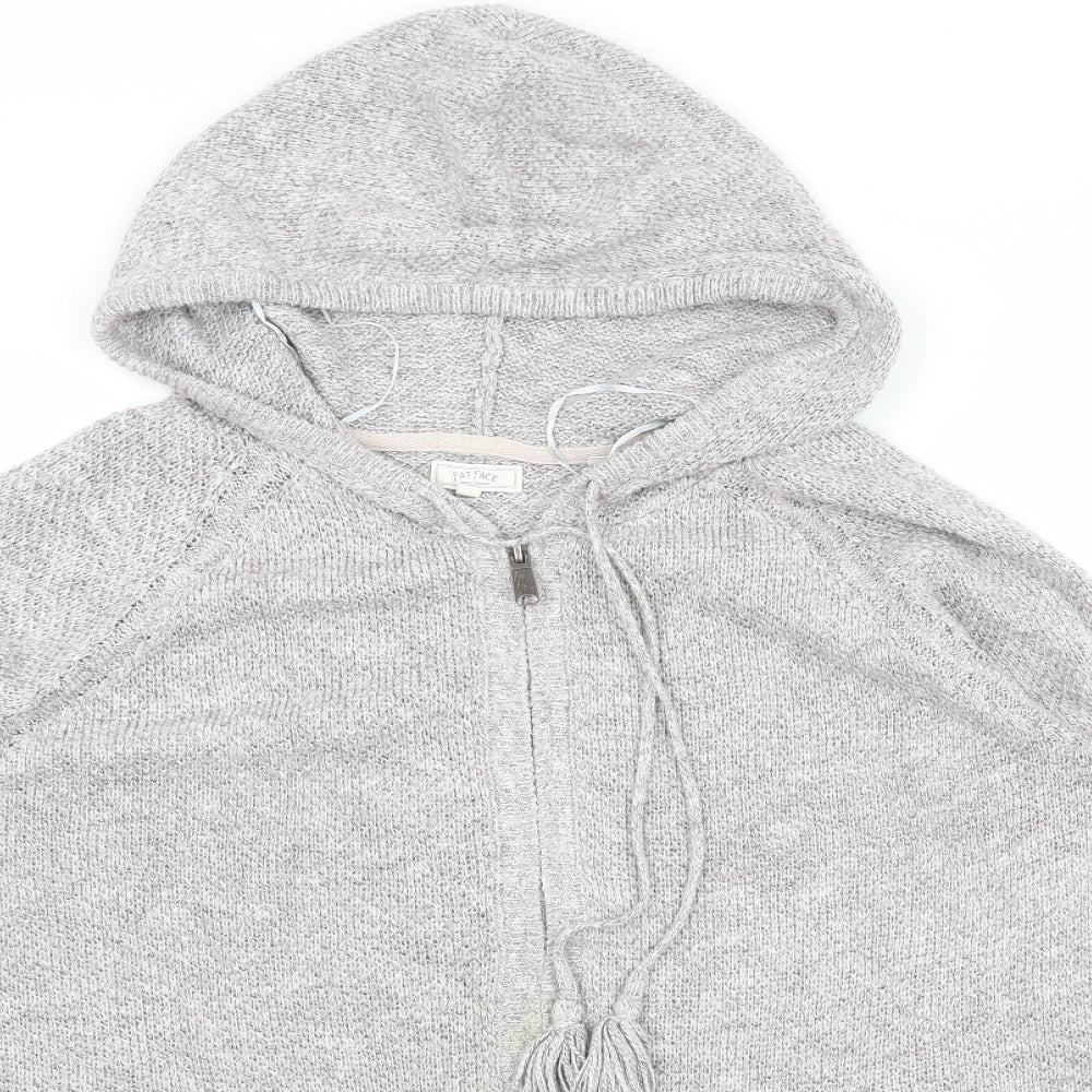 Fat Face Womens Grey  Knit Full Zip Hoodie Size 18