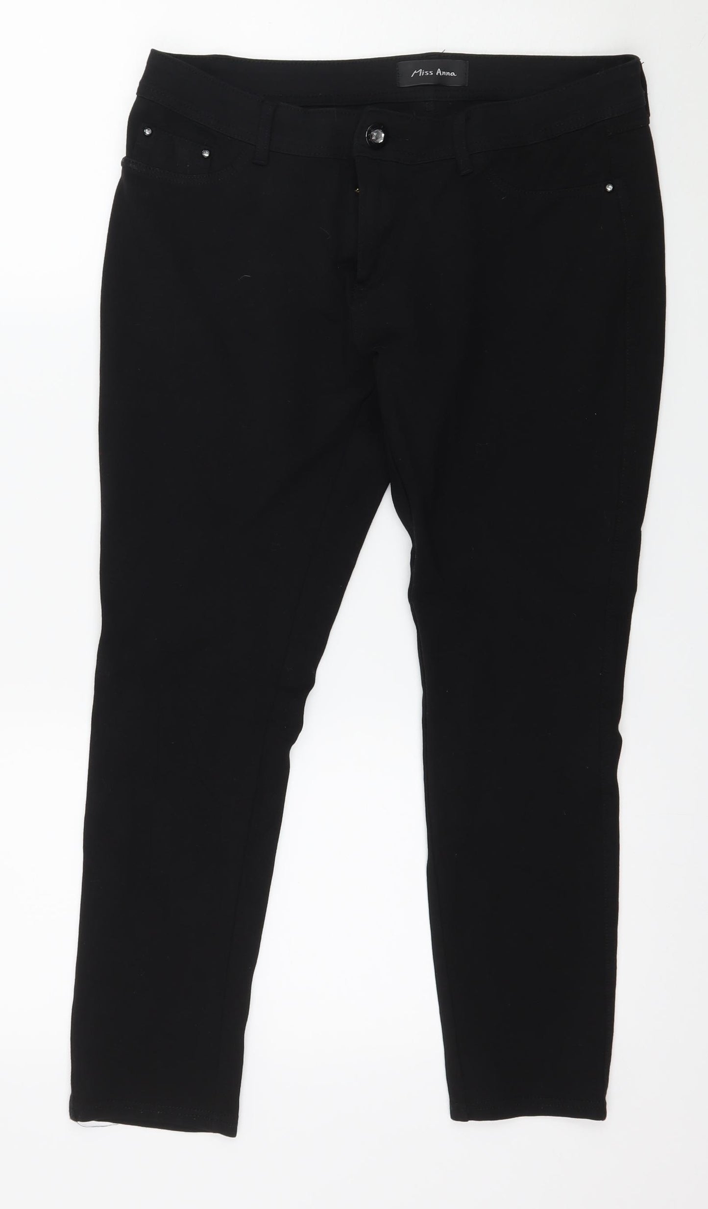 Miss Anna Womens Black  Denim Skinny Jeans Size 34 in L26 in