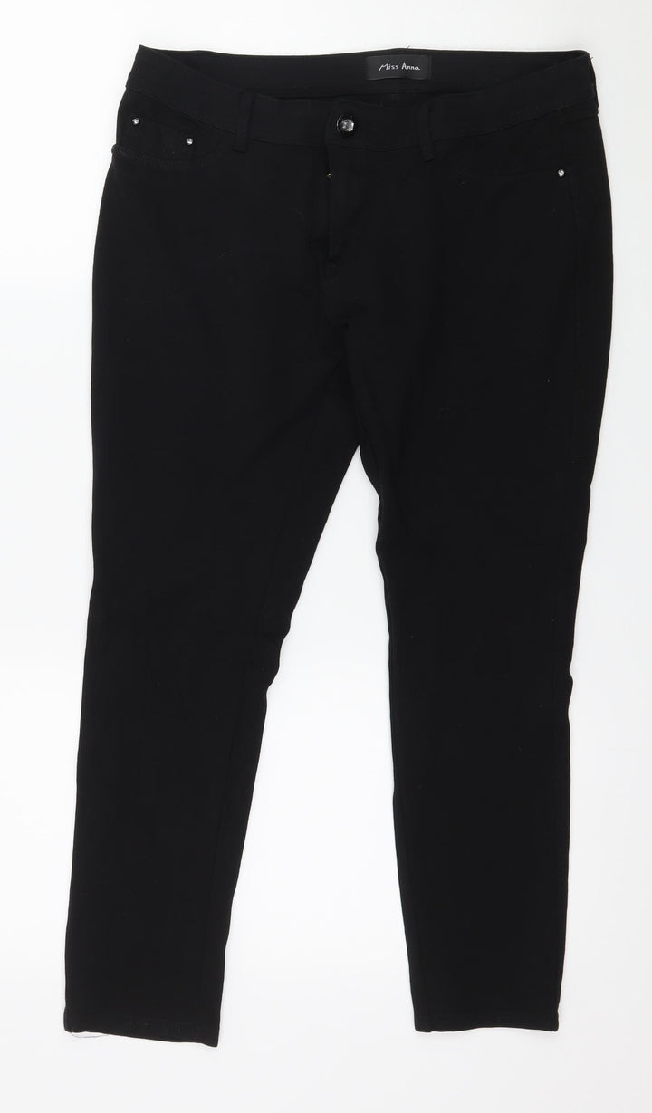 Miss Anna Womens Black  Denim Skinny Jeans Size 34 in L26 in