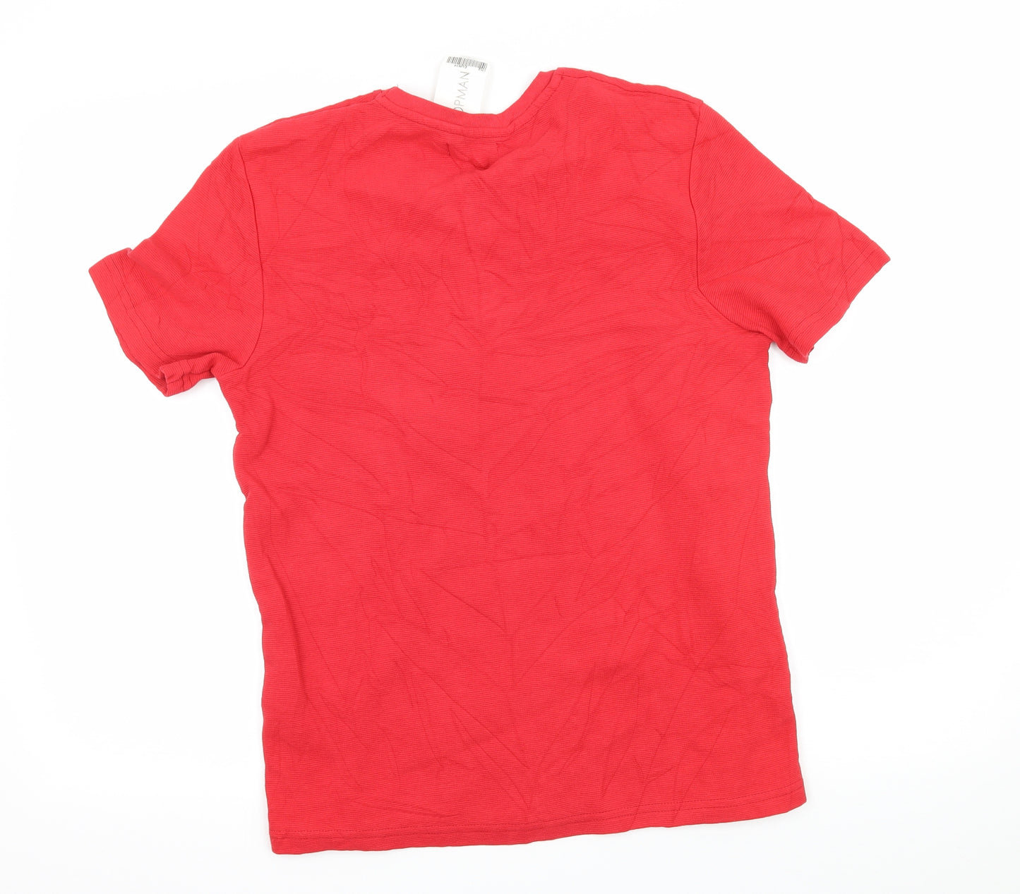 Topman Mens Red Striped Jersey  T-Shirt Size XS