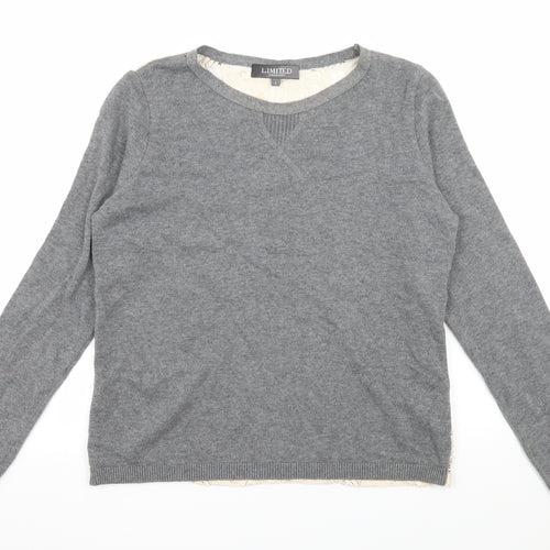 Marks and Spencer Womens Grey  Knit Basic T-Shirt Size 8  - Lace back