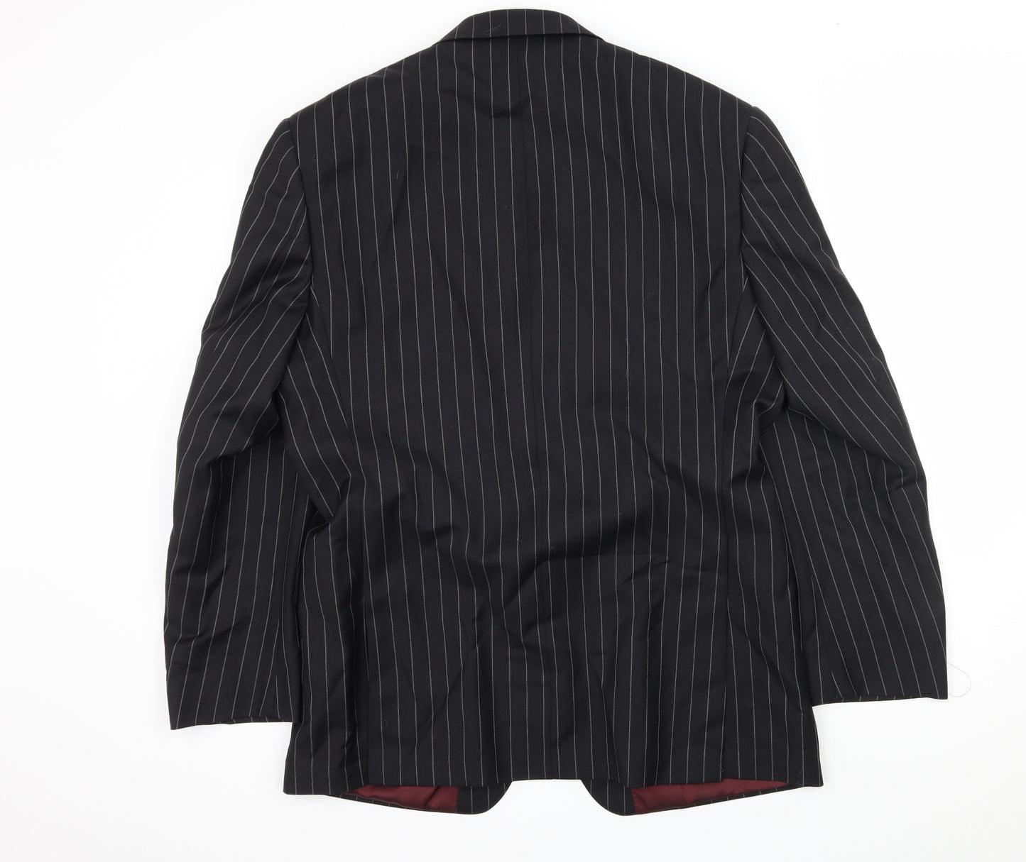Marks and Spencer Mens Black Striped  Jacket Suit Jacket Size L