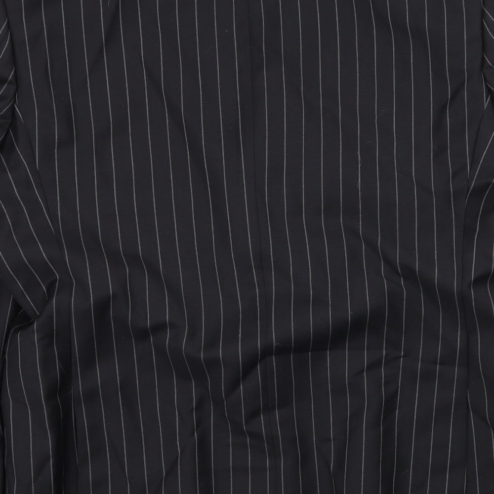 Marks and Spencer Mens Black Striped  Jacket Suit Jacket Size L
