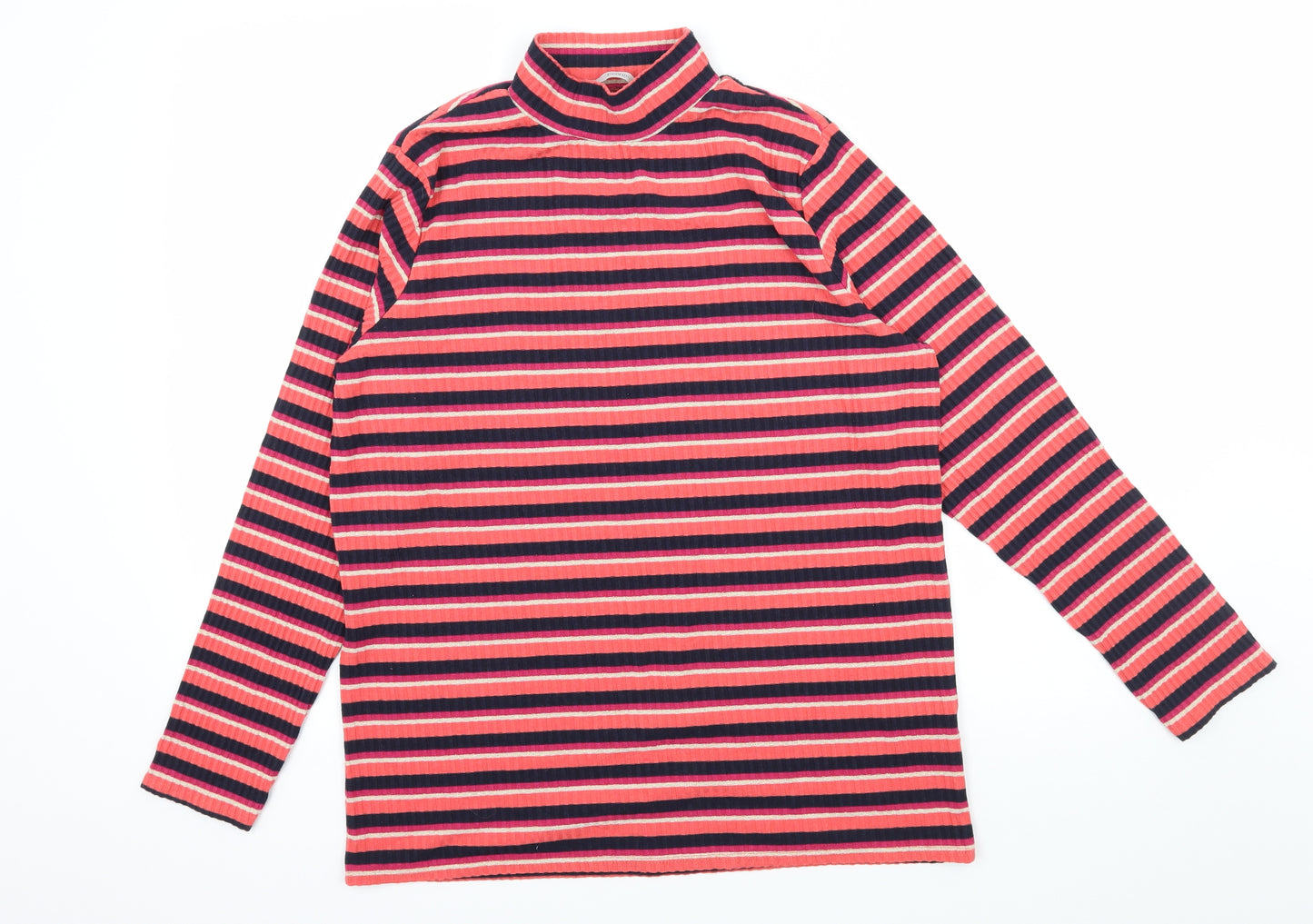 George Womens Pink Striped Jersey Basic T-Shirt Size 18