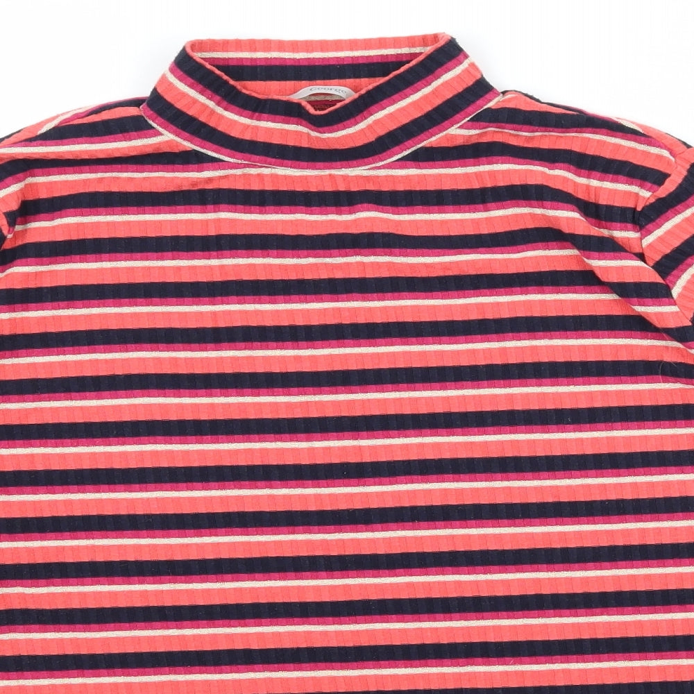 George Womens Pink Striped Jersey Basic T-Shirt Size 18