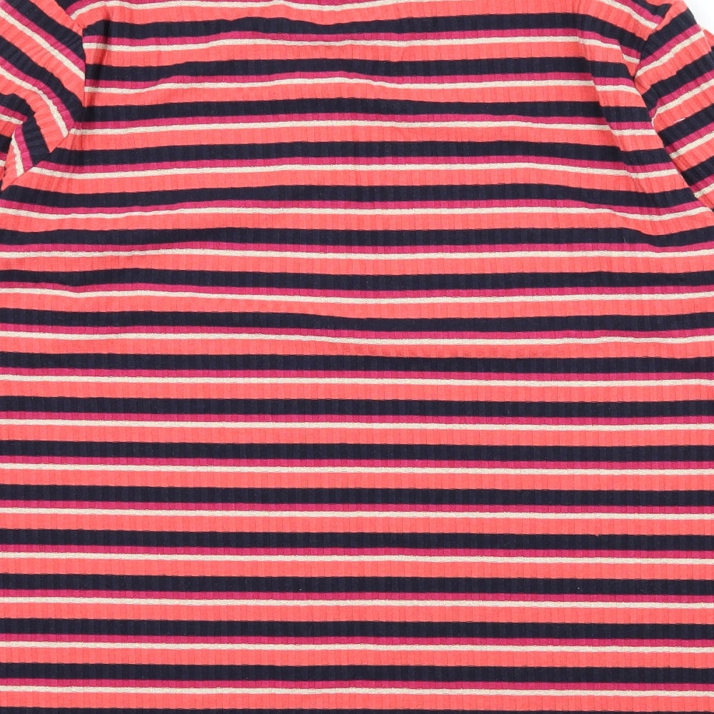 George Womens Pink Striped Jersey Basic T-Shirt Size 18