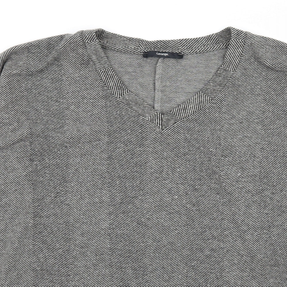 Georgew Womens Green Striped Knit Pullover Jumper Size 12