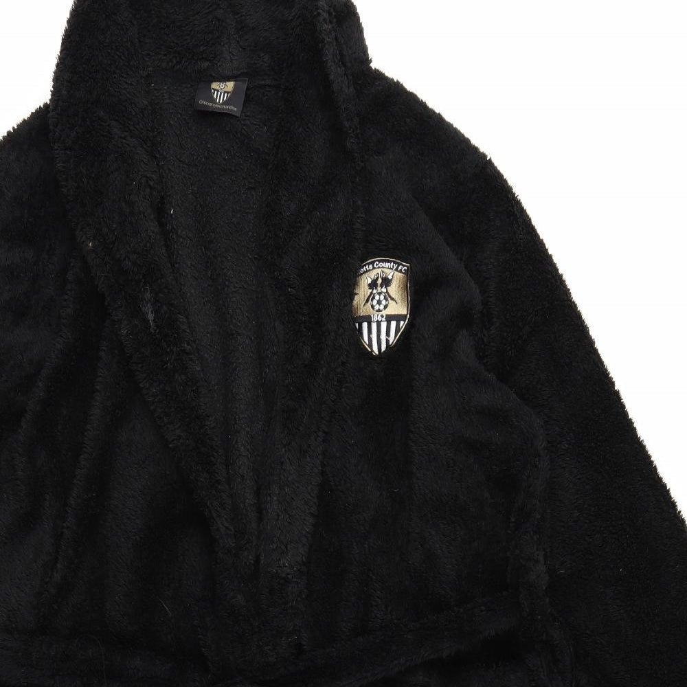 Notts County FC Mens Black Solid Fleece  Robe Size XL