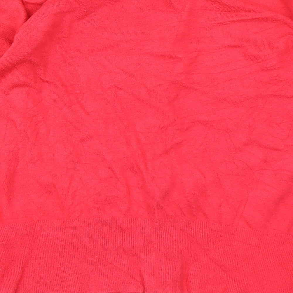 M&S Collection Womens Red  Knit Cardigan Jumper Size 14
