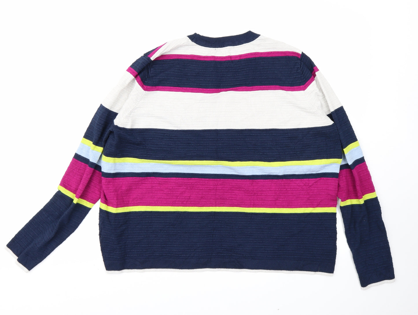 TU Womens Blue Striped Knit Pullover Jumper Size 22