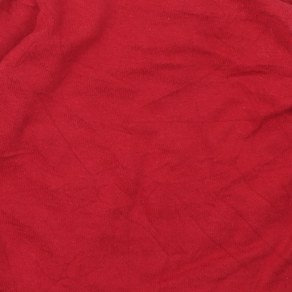 M&Co Boys Red Colourblock Knit Basic Polo Size 4-5 Years