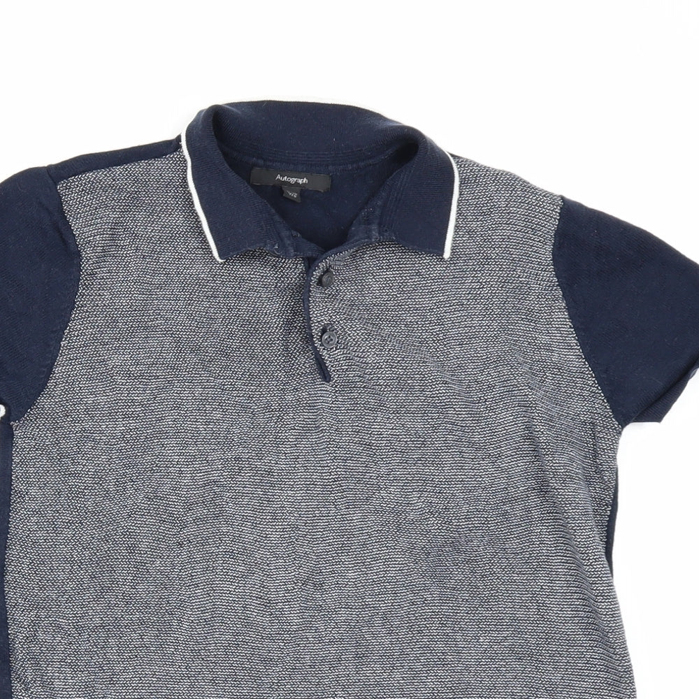 Autograph Boys Blue  Knit Basic Polo Size 11-12 Years