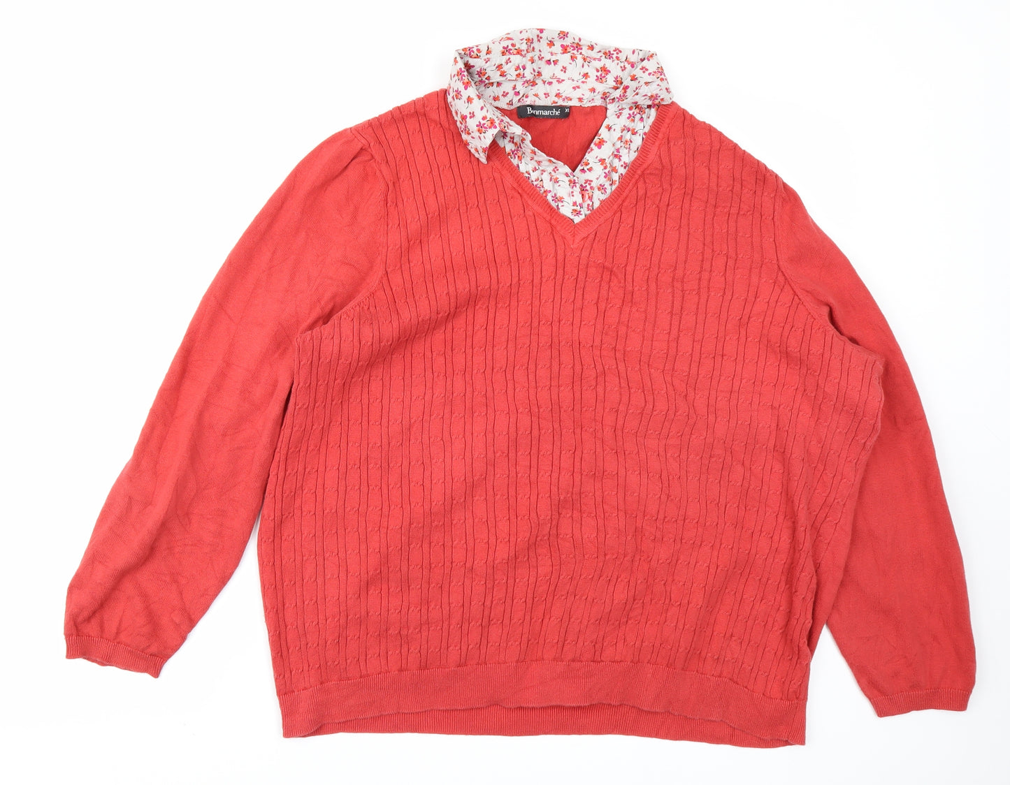 Bonmarché Womens Orange   Pullover Jumper Size XL