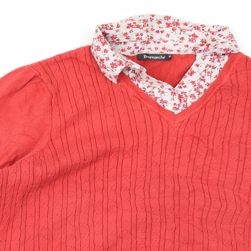 Bonmarché Womens Orange   Pullover Jumper Size XL