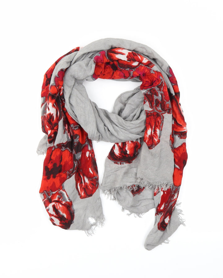 Linea Womens Grey Floral   Shawl/Wrap