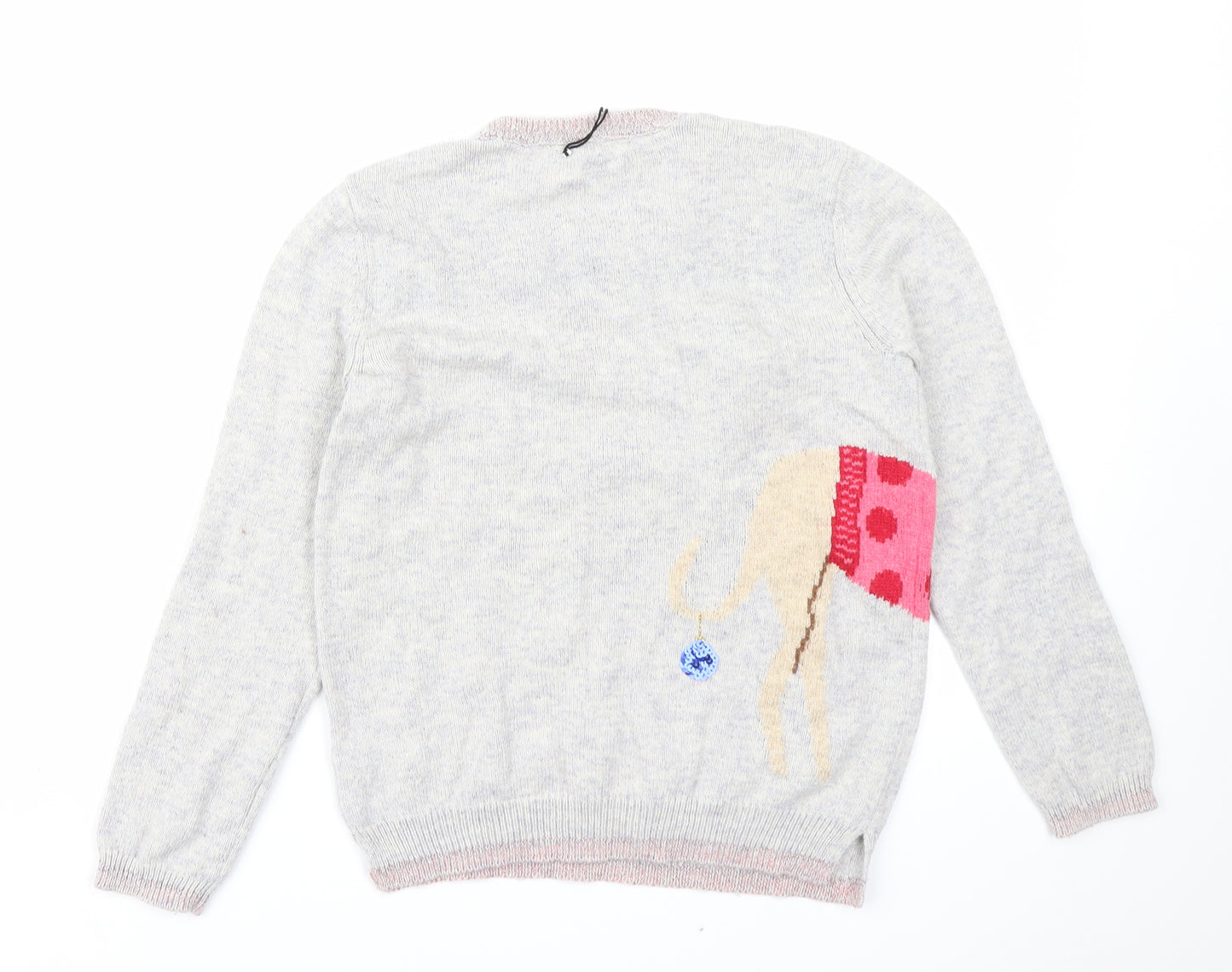 John Lewis Girls Grey  Knit Pullover Jumper Size 10 Years