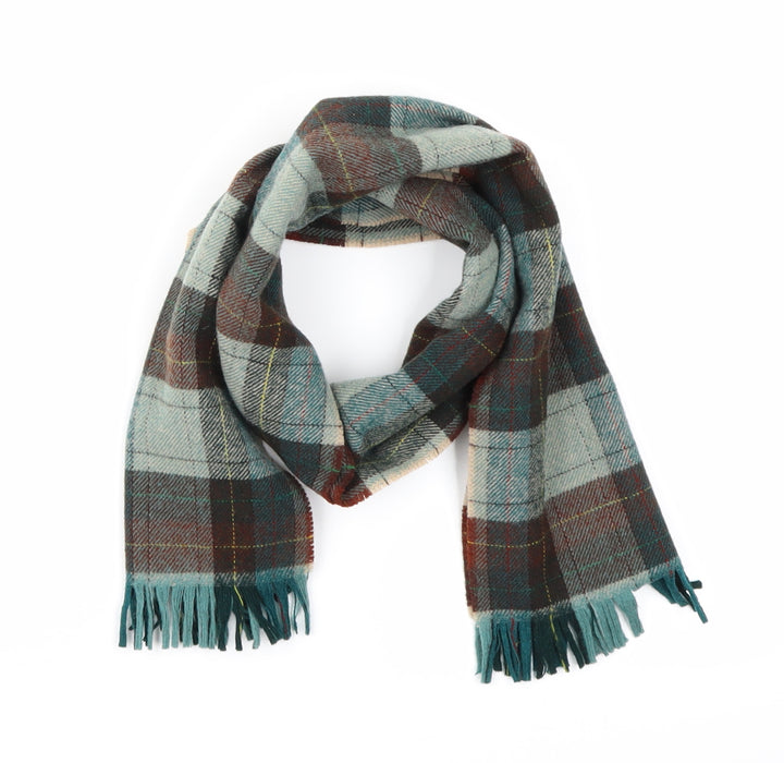 Preworn Unisex Brown Plaid Scarf One Size
