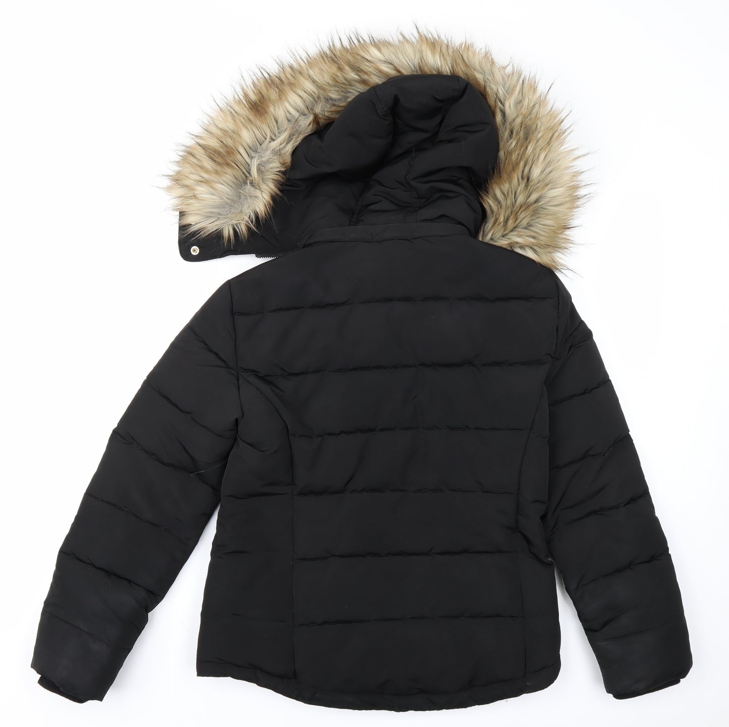 Topshop Womens Black   Parka Coat Size 8