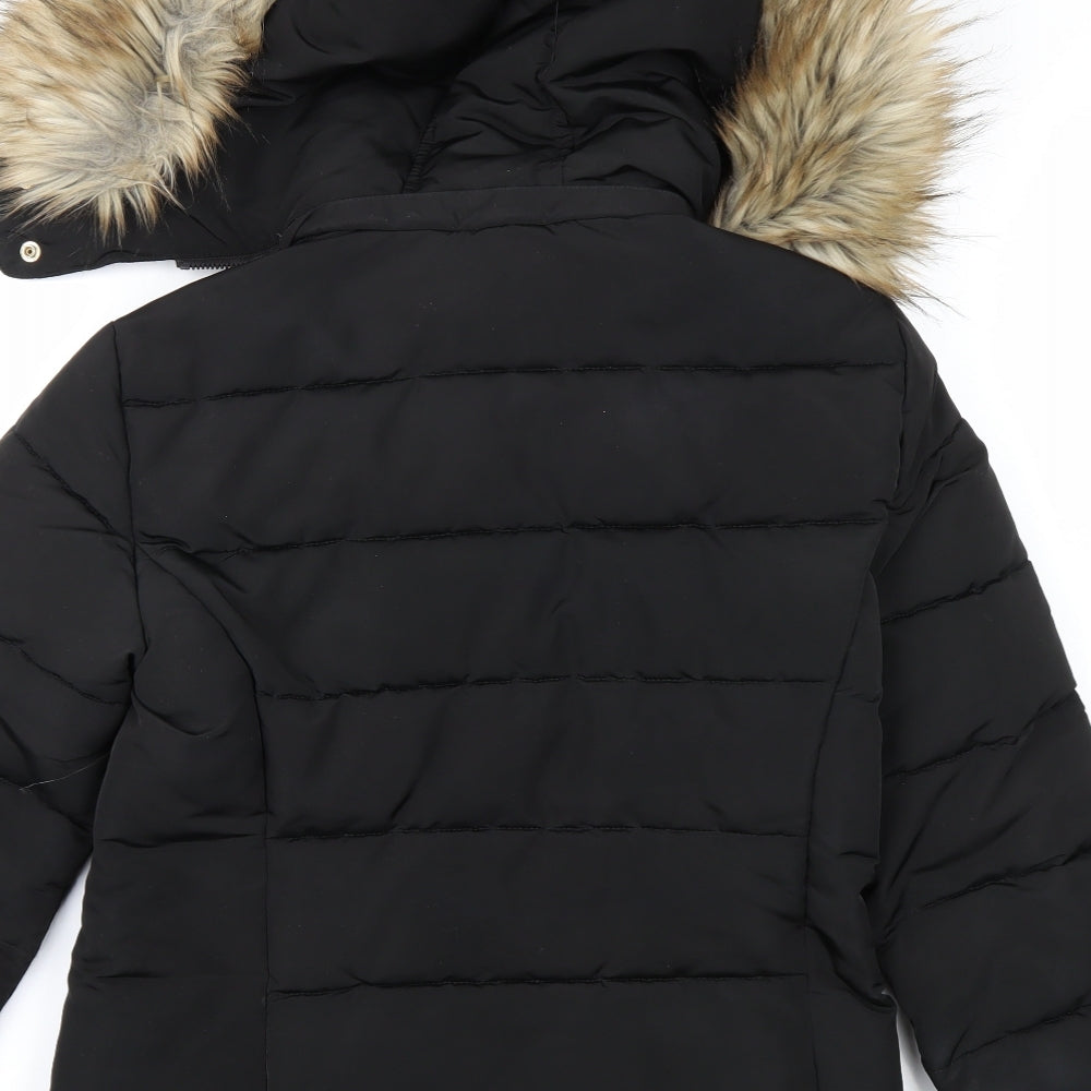 Topshop Womens Black   Parka Coat Size 8