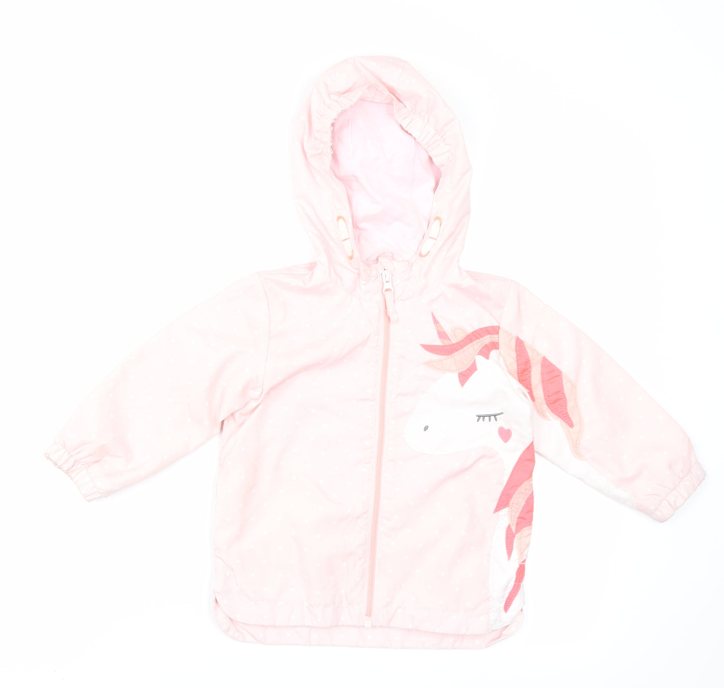 NEXT Girls Pink Polka Dot  Rain Coat Coat Size 18-24 Months  - unicorn