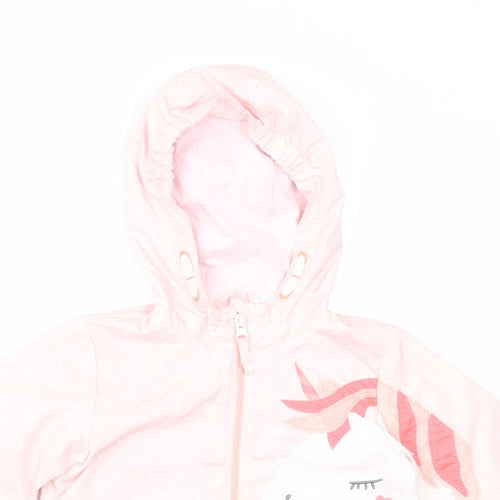 NEXT Girls Pink Polka Dot  Rain Coat Coat Size 18-24 Months  - unicorn