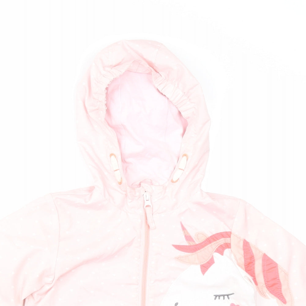 NEXT Girls Pink Polka Dot  Rain Coat Coat Size 18-24 Months  - unicorn