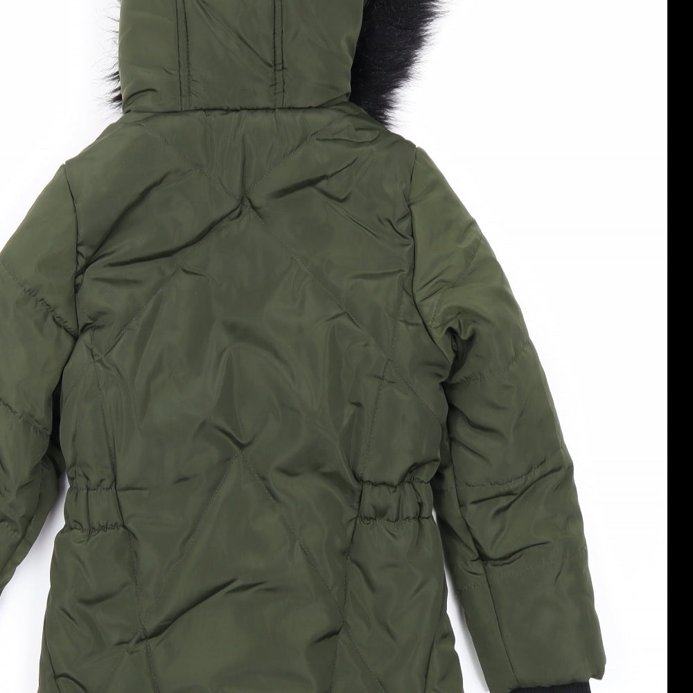 TU Girls Green   Parka Coat Size 3-4 Years