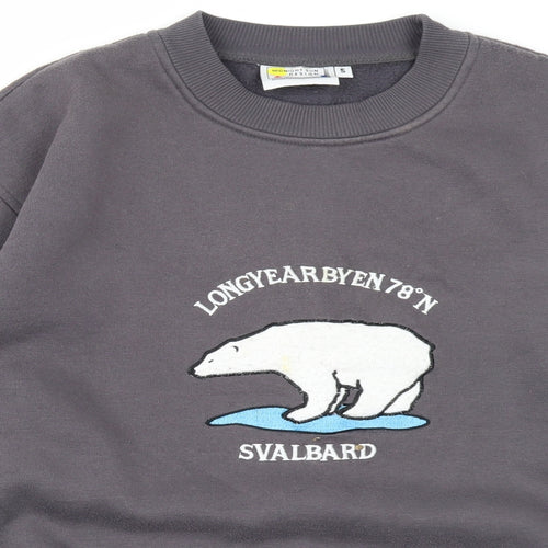 Midnight Sun Design Womens Grey   Pullover Sweatshirt Size S