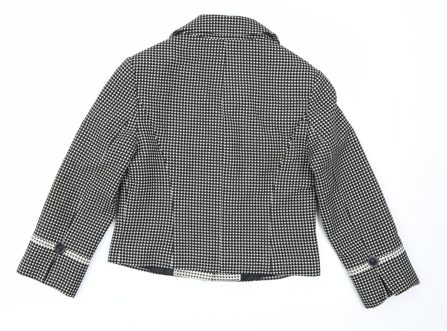 NEXT Womens Black Geometric  Jacket Blazer Size 10